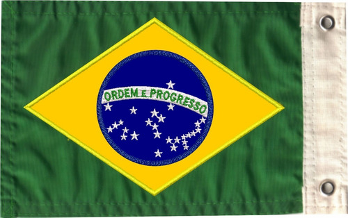 Imagem 2 de 3 de Bandeira Bordada Do Brasil Para Moto Dupla-face