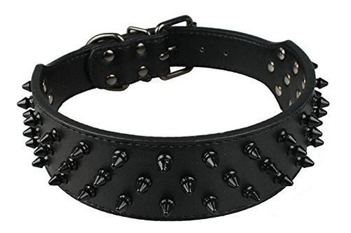 Benala 2  Collares De Perro Negro Piel Negro Guay 6t3gr