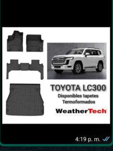 Alfombra Weathertech Lc 300 Land Cruiser 300 