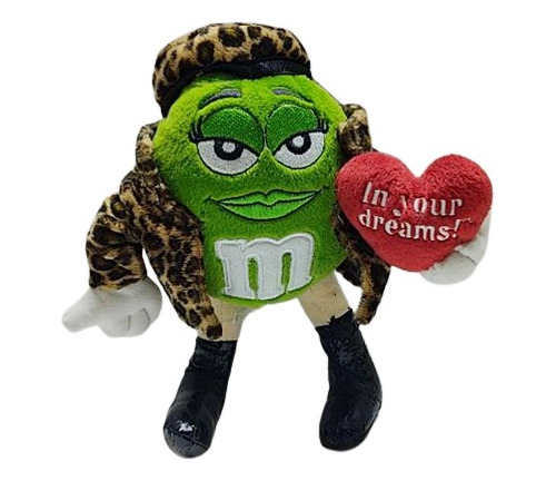 Peluche De Las Lunetas M&m De Los 90's Verde 25cm Colección