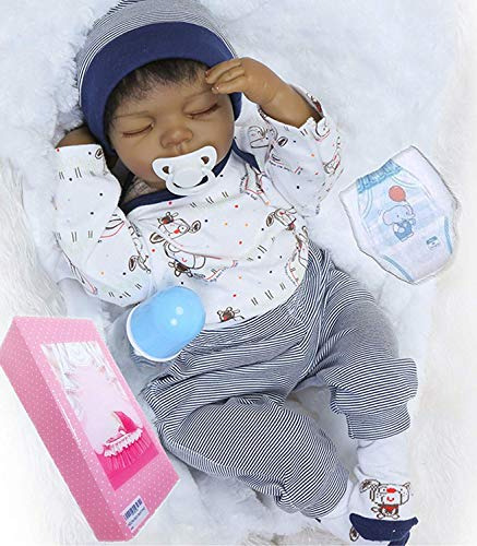 African American Doll Boy Realistic Reborn Baby Dolls Sleepi