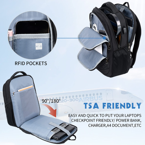 Mochila Kroser Para Portátil De Viaje De 17 Pulgadas, Repele