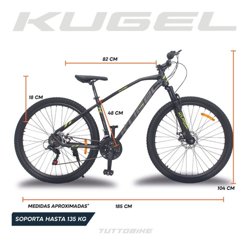Imagen 5 de 8 de Bicicleta De Montaña Kugel Cupra Rodada 29 21 Velocidades