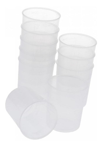Imagen 5 de 11 de 10 Vasos Medidores De Plástico, Tazas Graduadas De 100 Ml P