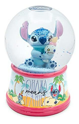 Esfera De Nieve Disney Lilo & Stitch Con Luz Y Purpurina. C