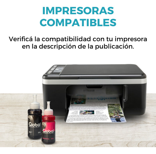 Botella De Tinta Negra Black Dye Universal Tipo 664 673 70 Ml Cm3 Global Electronics Compatile Con Impresoras Epson Inkjet