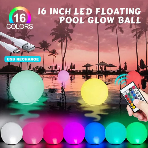 2 Paquetes De Pelotas De Playa Inflables Gigantes Led De 40