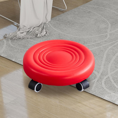 Taburete De De Baja Altura Taburetes Con Ruedas Rojo