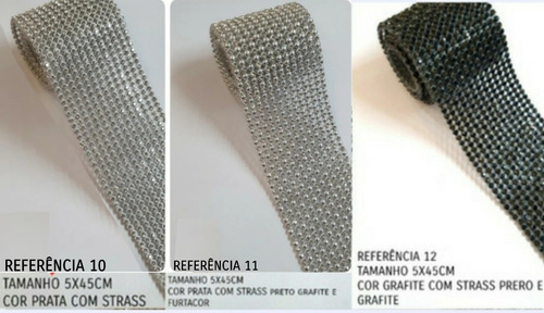 10 Mantas Strass/chapinha 5x45cm Modelo Chaton Tem 5x42cm
