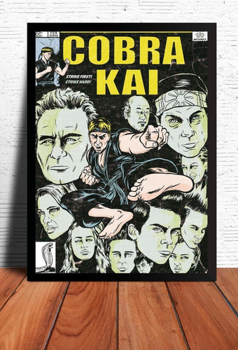 Cuadro Cobra Kai Comics Karate Kid Marco Negro 33x48cm Arte