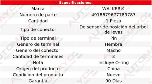 Un Conector Sensor Cmp Walker Colorado V8 5.3l 2009-2012