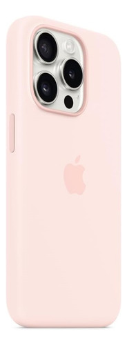 Funda Apple Silicona Magsafe iPhone 15 Pro Rosa Claro Light Pink Liso