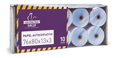 Rollos Contometro Autocopiativo 76mmx80mm +2copias