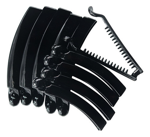 20 Piezas De Plástico Banana Clips De Pelo Negro Cola De