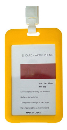 Pack 10 Porta Credencial Id Card Vertical Amarillo / Lhua