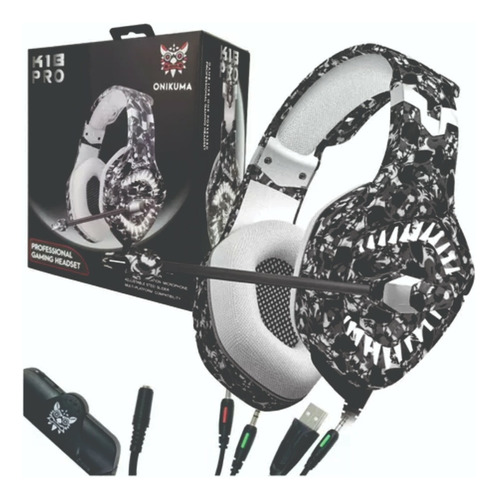 Audifonos Gamer Onikuma K1b Pro Camuflaje Gris Army