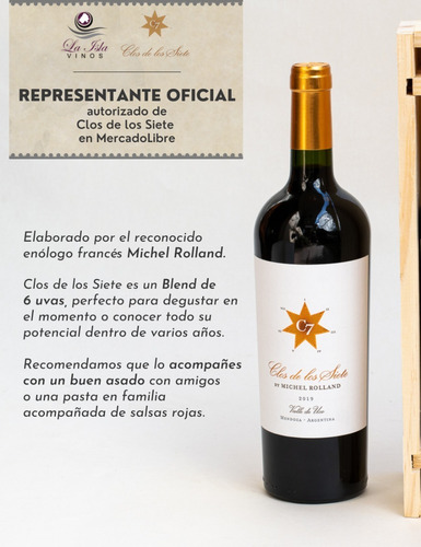 Imagen 2 de 10 de Vino Clos De Los 7 Caja X 6 X 750ml.