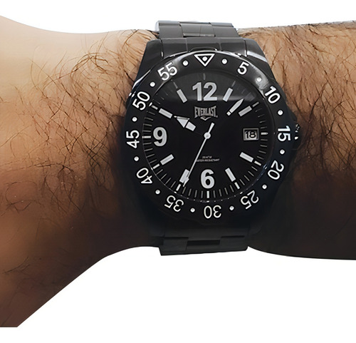 Relógio Pulso Everlast Masculino Aço Calendário E268