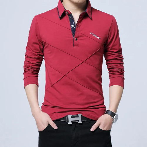 Camiseta Larga A Rayas Para Hombre, Camiseta Casual De Algod