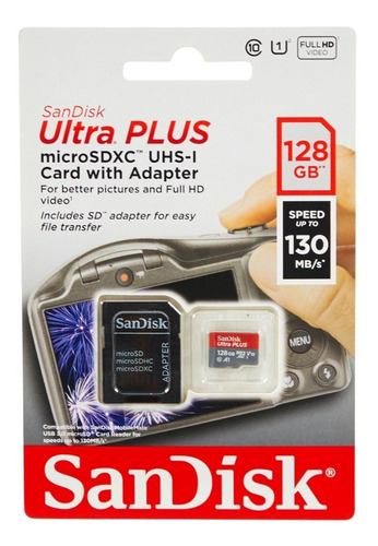 Memoria Sandisk Ultra Plus 128 Gb Dxc Card With Adapter