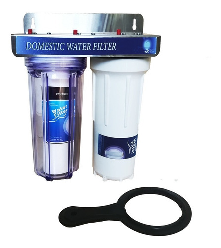 Filtro Purificador Agua 10 Pulgadas Conexion De 1/2 2 Etapas