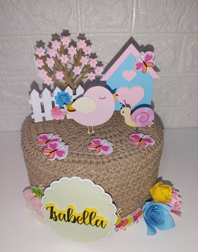 Kit Topper Topo De Bolo Personalizado Jardim Encantado