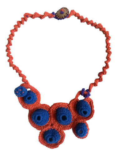 Colgante Crochet Joya De Algodon Collar Intercambiable 