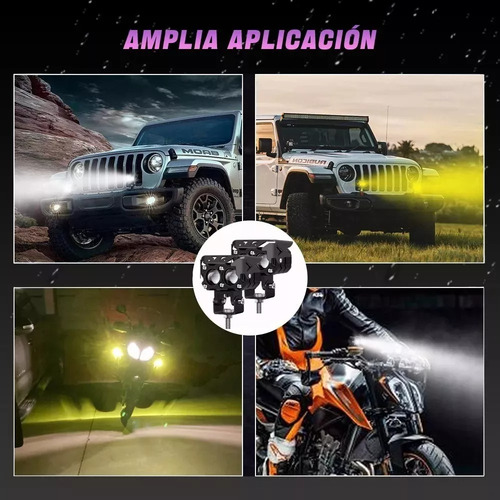 Kits De Faros Lupa Doble Color Spot Para Auto Moto 48000lm