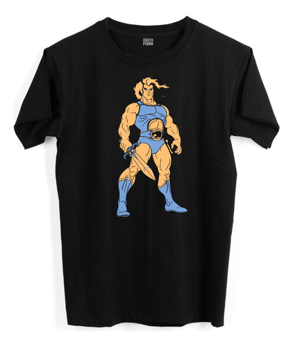 Playera Negra Hombre Leon-o Thundercats Caricatura 80s 1078