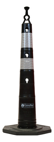 Cono De Seguridad Conoflex Vencedor 120cm 6,5kg. Color Negro
