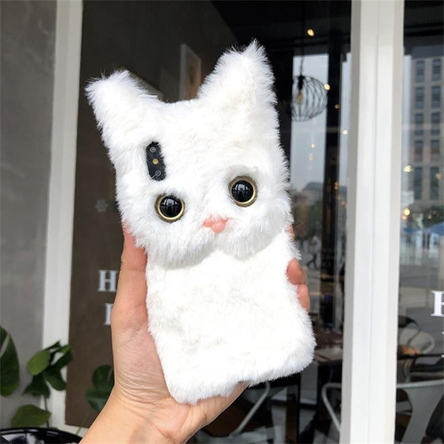 Funda Gato De Peluche Esponjoso Protector Para iPhone