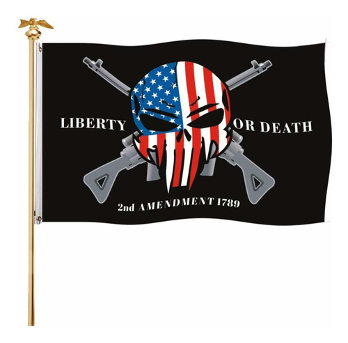 Frf Liberty Or Death Flag 2nd Enmienda Castigador Cráneo Cru