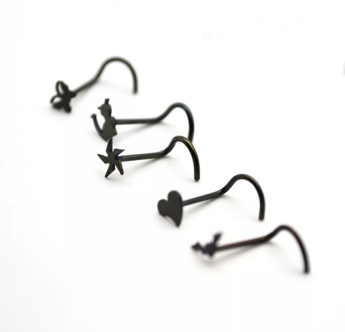 1pz Arete Piercing Nariz Poste Curvo Figura Acero Quirúrgico