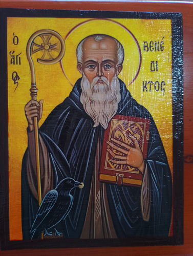 Icono Imagen Religiosa San Benito Abad Estilo Ortodoxo (Usado)