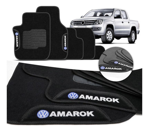 Tapete Amarok 2010 2011 2012 2013 2014 2015 Preto Carpete Vw