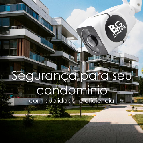 Câmera Ip Externa Prova D'agua Wifi Tuya Noturna 1080p Cor Branco