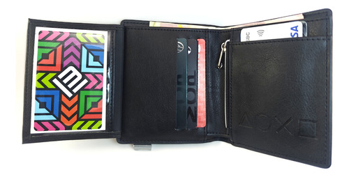 Cartera Diseño Ps2 Con Llavero De Videojuegos Modelos Varios Negro 3 Liso