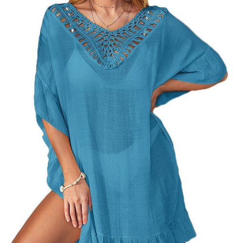 Salida De Playa Pareo Cover Up Mujer Elegante Vestido [u]