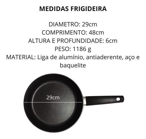 Frigideira Antiaderente Titânio 28cm Com Tampa De Vidro Preto