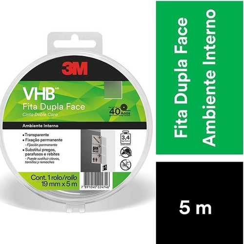 Fita Dupla Face 3m Vhb 19mm X 5m 4910