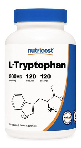 Original Nutricost L-triptofano 500mg, 120cap, Con Bioperina