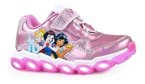 Imagen 4 de 6 de Zapatillas Footy Disney Princesas Glitter Luz Led Al Pisar
