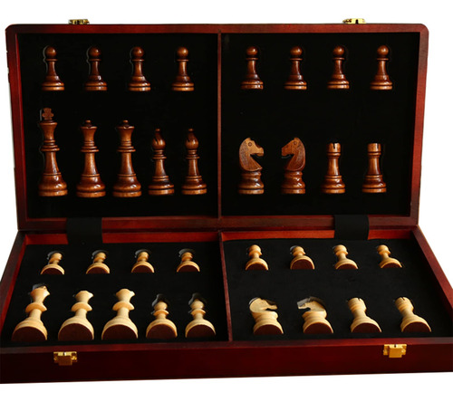 Juego De Ajedrez De Madera Nogal Extra Grande 20 Pulgadas