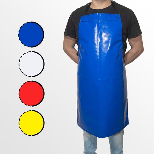 Mandil De Lona Kit 15pz Impermeable Uso Rudo Delantal Grande Color Azul Diseño De La Tela Lona Impermeable