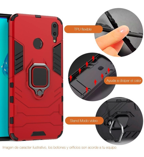 Imagen 5 de 6 de Funda Mate 20 Pro Protector Anillo Magnetico Uso Rudo
