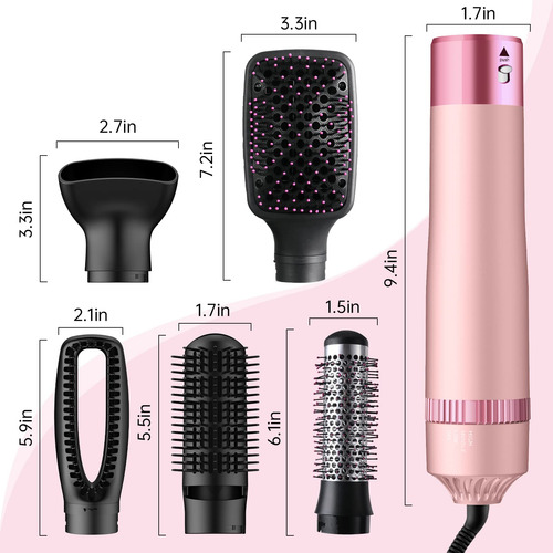 Cepillo Secador De Pelo Bo'laiya 5 En 1 De Iones Negativos H