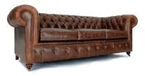 Comprar Sillon Sofa Chester De 3 Cuerpos Cuero Quebrado 100% Cuero