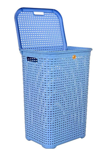 Canasto Para Ropa Plástico Cesto 57 Cm Ratán Azul La Ardilla Azul