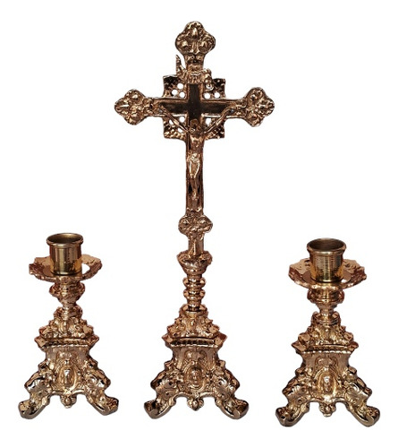 Candelero Y Cristo De Altar Grande Barroco 