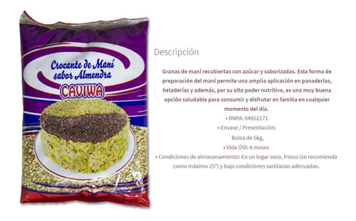 Crocante De Mani Caviwa Sabor Almendra X 5kg - Mataderos